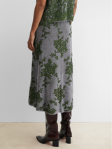 Broccada Skirt - dove/green