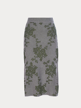 Broccada Skirt - dove/green