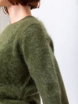 Brushed Cashmere Pullover - Moss