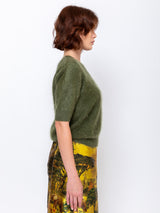 Brushed Cashmere Pullover - Moss