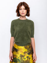 Brushed Cashmere Pullover - Moss