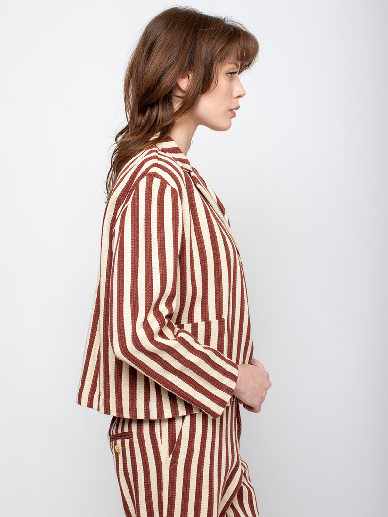 CARON CALLAHAN - Bernay Jacket - Auburn Stripe - Verdalina