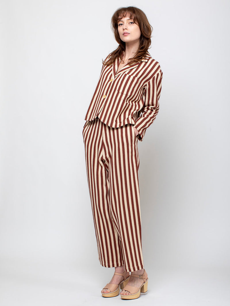 CARON CALLAHAN - Bernay Jacket - Auburn Stripe - Verdalina