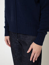 Cashmere V-Neck Pullover - Navy
