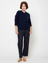 Cashmere V-Neck Pullover - Navy