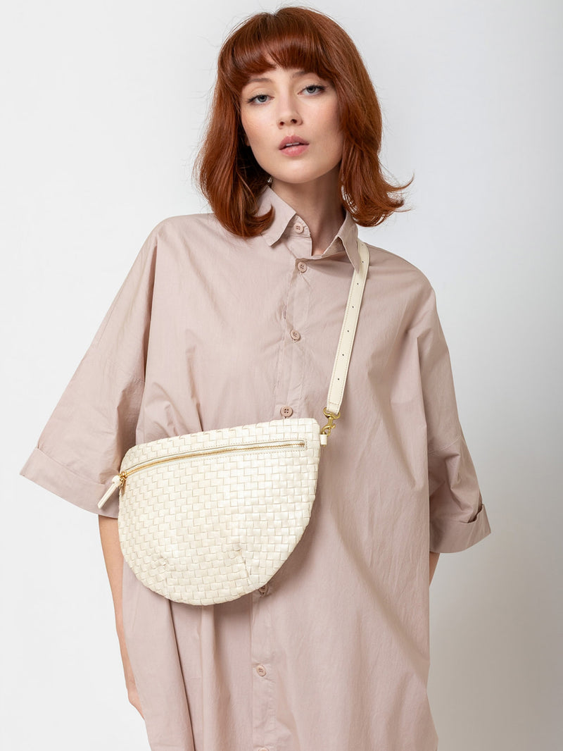 Clare V. - Grande Fanny - Woven Checker - Cream - Verdalina