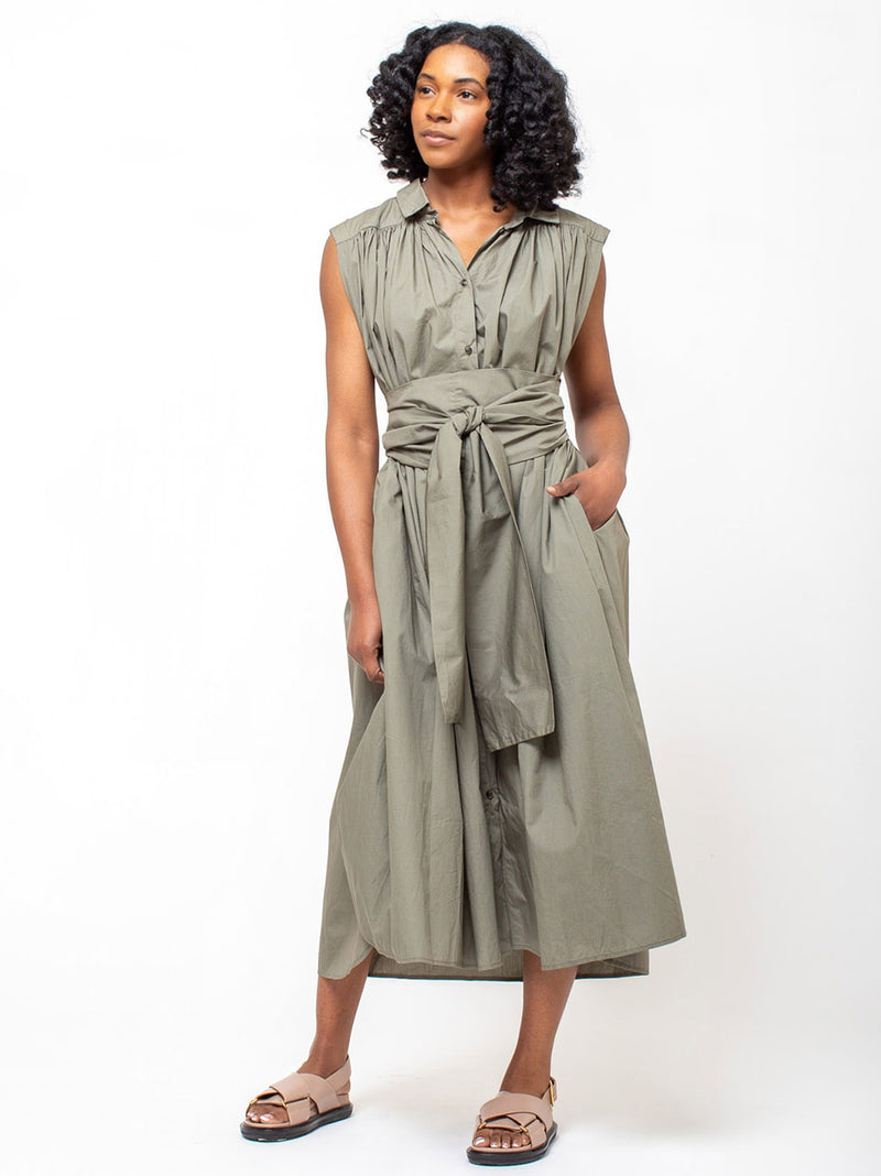 Elsa Esturgie - Nymphea Dress - Sage - Verdalina