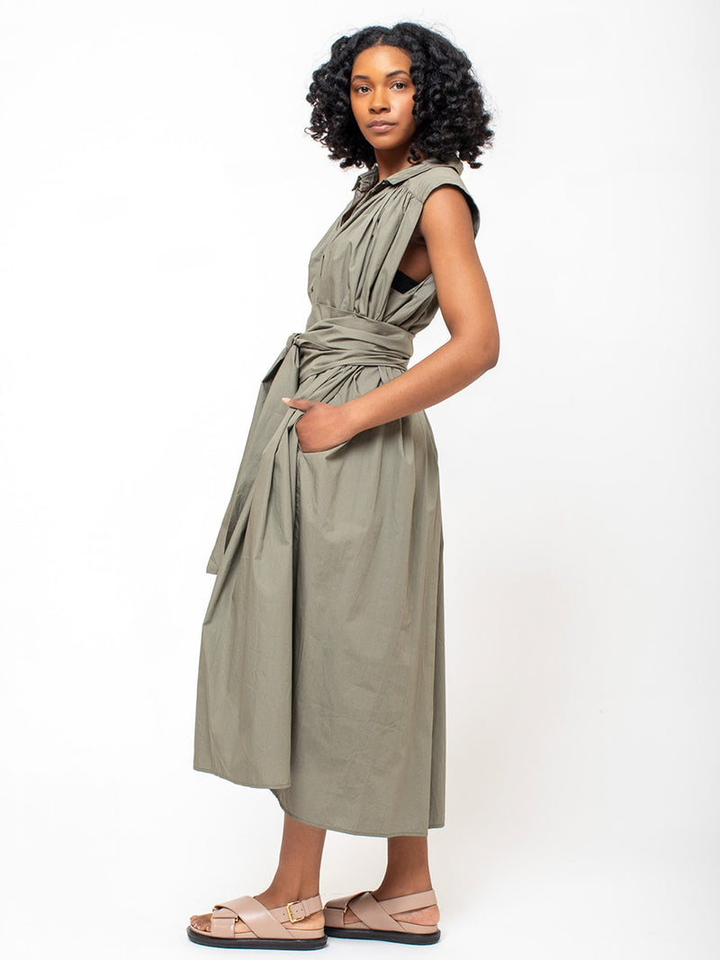 Elsa Esturgie - Nymphea Dress - Sage - Verdalina
