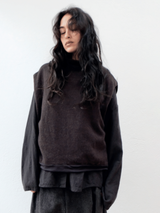 Elsa Esturgie - Octobre Sleeveless Turtleneck Sweater - Brown - Verdalina