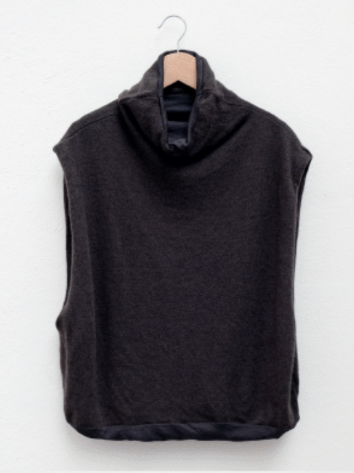 Elsa Esturgie - Octobre Sleeveless Turtleneck Sweater - Brown - Verdalina