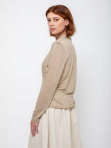 Elsa Esturgie - Osier Lightweight Wool Cardigan - Beige - Verdalina