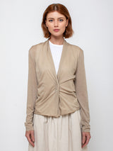 Elsa Esturgie - Osier Lightweight Wool Cardigan - Beige - Verdalina