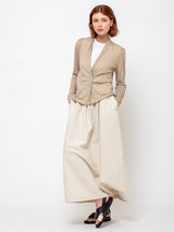 Elsa Esturgie - Osier Lightweight Wool Cardigan - Beige - Verdalina