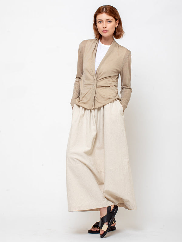 Elsa Esturgie - Osier Lightweight Wool Cardigan - Beige - Verdalina