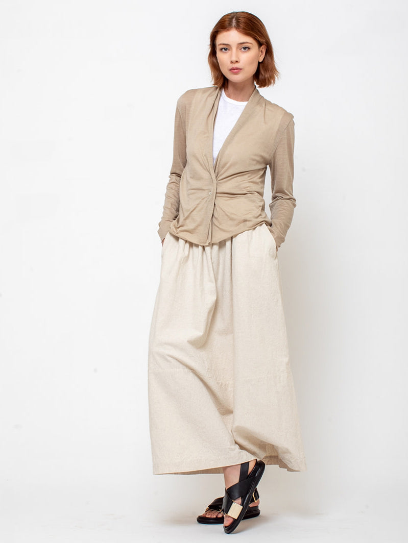 Elsa Esturgie - Osier Lightweight Wool Cardigan - Beige - Verdalina