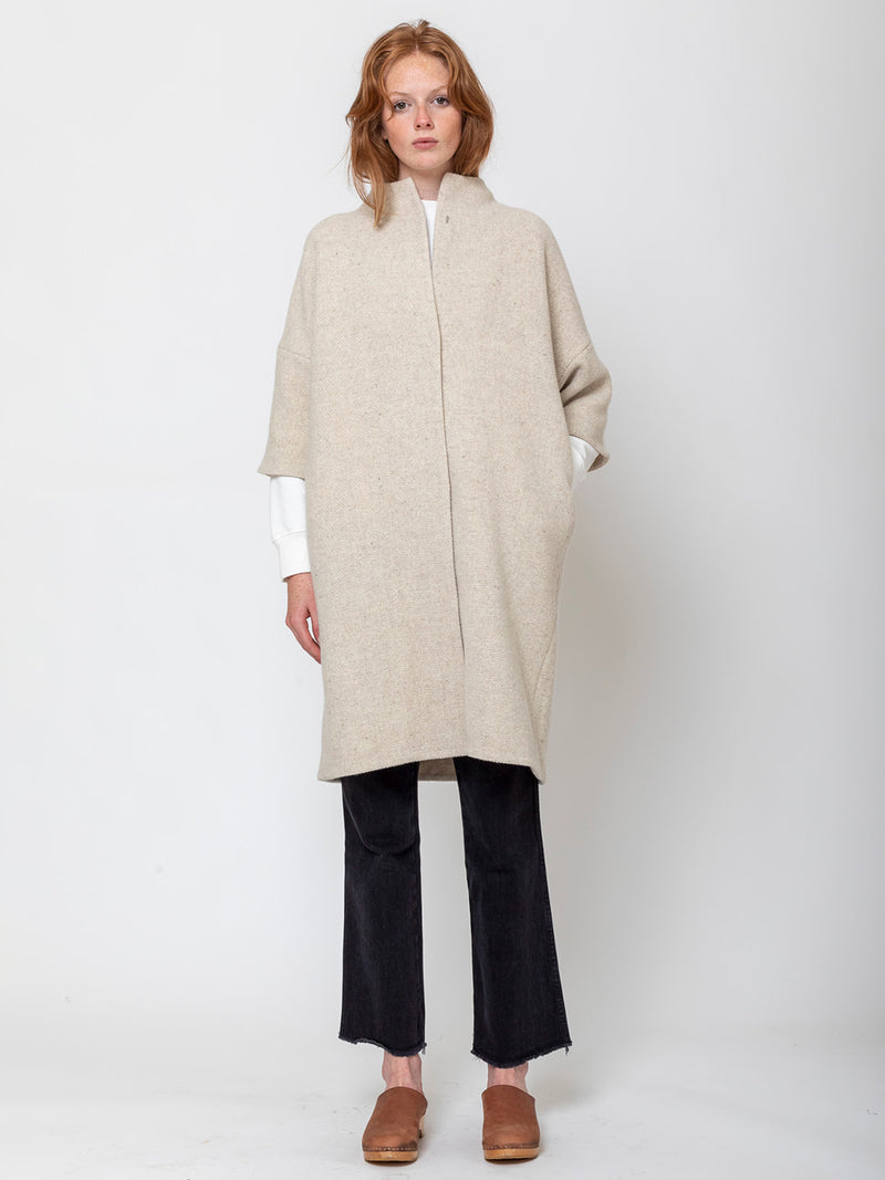 Evam Eva - Wool Tweed Coat - Ivory - Verdalina
