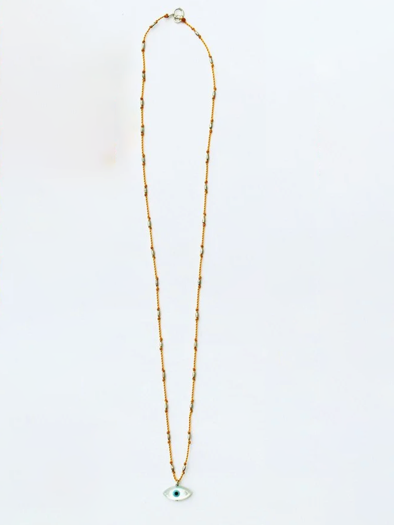 See Real Flowers - Evil Eye Necklace - Saffron - Verdalina