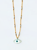 See Real Flowers - Evil Eye Necklace - Saffron - Verdalina