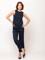 Fil Coupe Top - Navy Dots