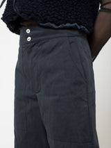Flare Cotton Pants - Dark Navy
