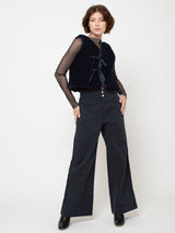 Flare Cotton Pants - Dark Navy