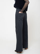 Flare Cotton Pants - Dark Navy