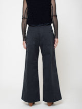 Flare Cotton Pants - Dark Navy