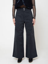 Flare Cotton Pants - Dark Navy