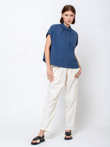 Gallego Desportes - Sleeveless Button Back Cotton Shirt - Verdalina