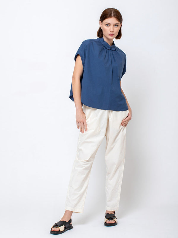 Gallego Desportes - Sleeveless Button Back Cotton Shirt - Verdalina