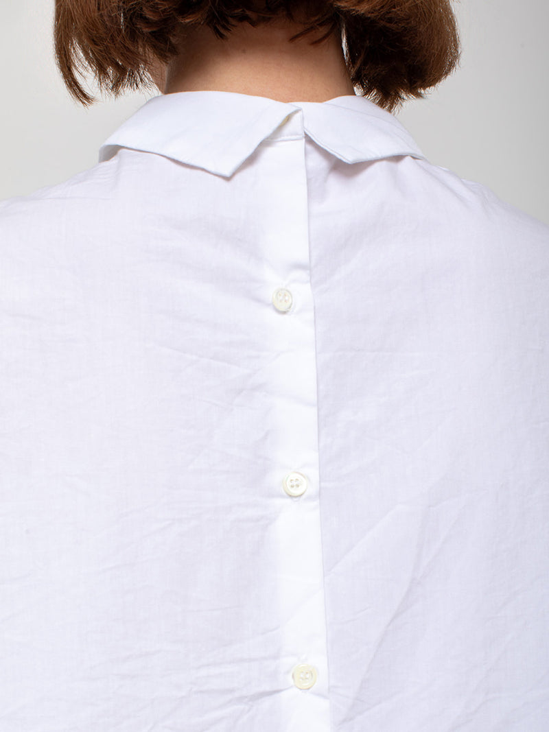 Gallego Desportes - Sleeveless Button Back Cotton Shirt - Verdalina