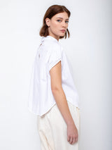 Gallego Desportes - Sleeveless Button Back Cotton Shirt - Verdalina