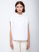 Gallego Desportes - Sleeveless Button Back Cotton Shirt - Verdalina