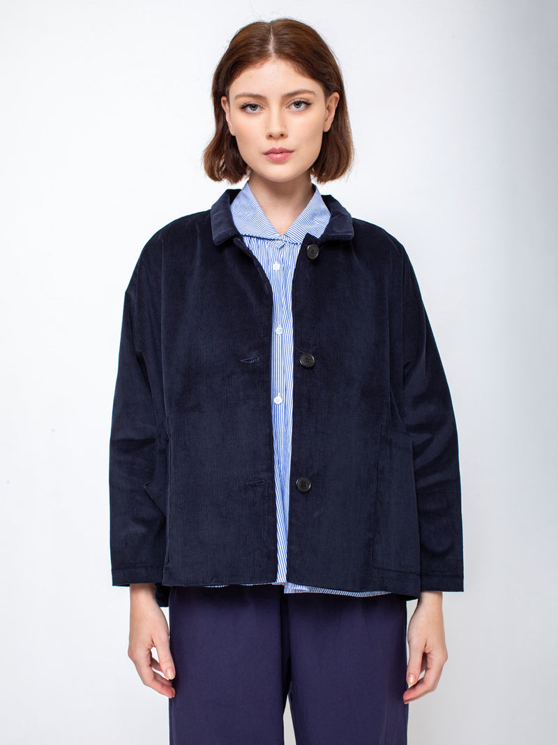 Gallego Desportes - Sunset Corduroy Jacket - Navy - Verdalina