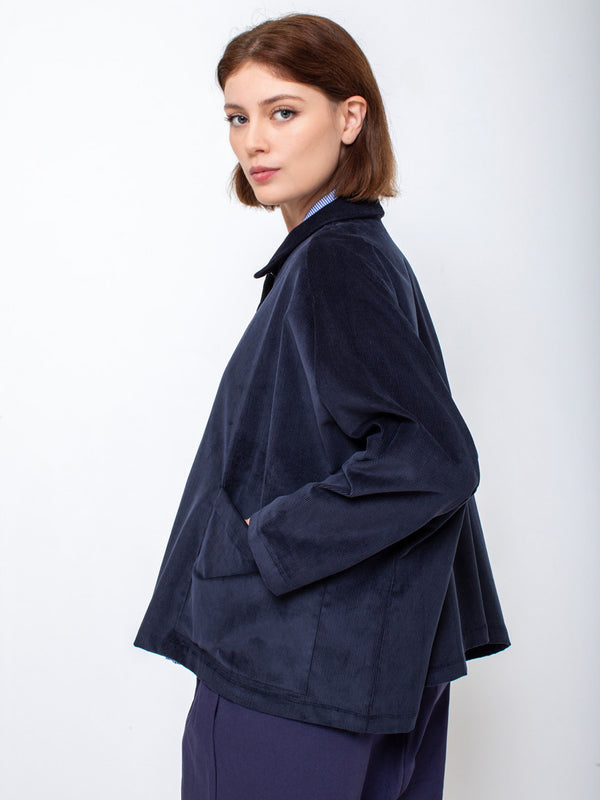 Gallego Desportes - Sunset Corduroy Jacket - Navy - Verdalina