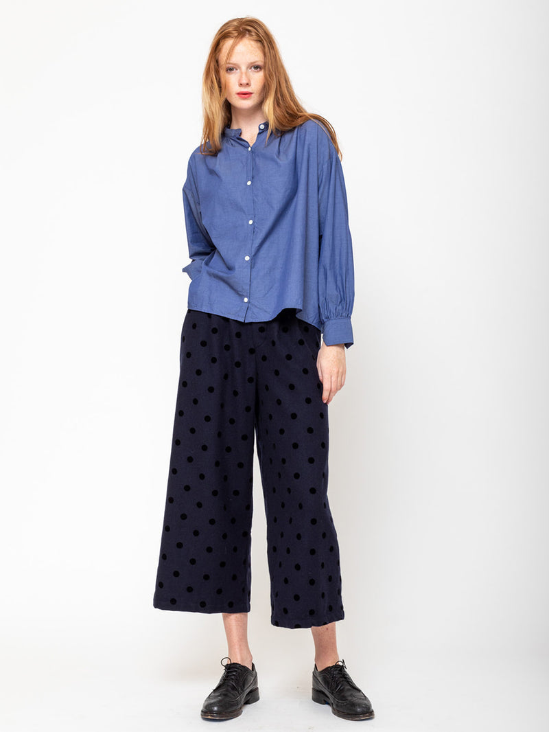 Gallego Desportes - Sourire Blouse - Blue Poplin - Verdalina