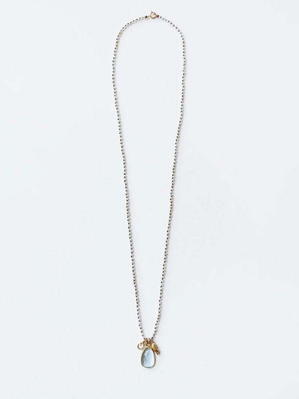 See Real Flowers - Golden Koi Necklace with Aquamarine - Verdalina