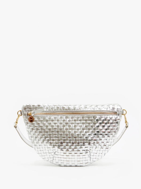 Clare V. - Grande Fanny - Silver Specchio Woven Checker - Verdalina