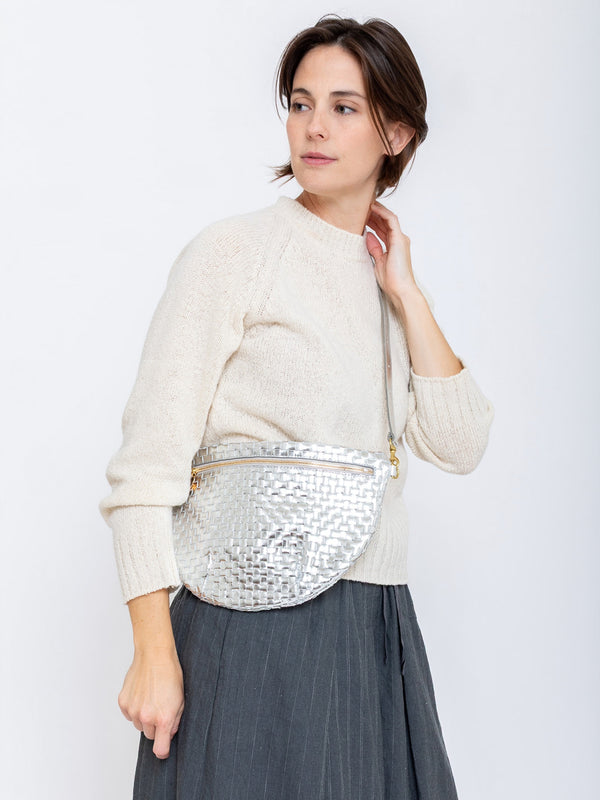 Grande Fanny - Silver Specchio Woven Checker