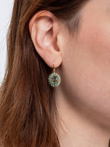 Green Quartz Round Drop Earrings