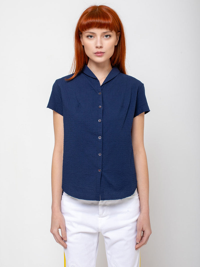 Hannoh Wessel - Sabina Wrinkled Cotton Shirt - Ink - Verdalina