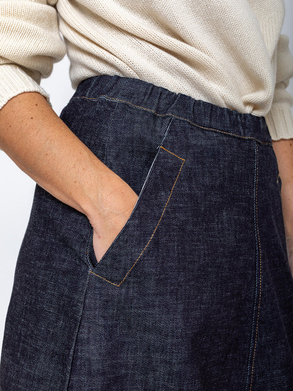 Jane Washed Denim Skirt - Indigo
