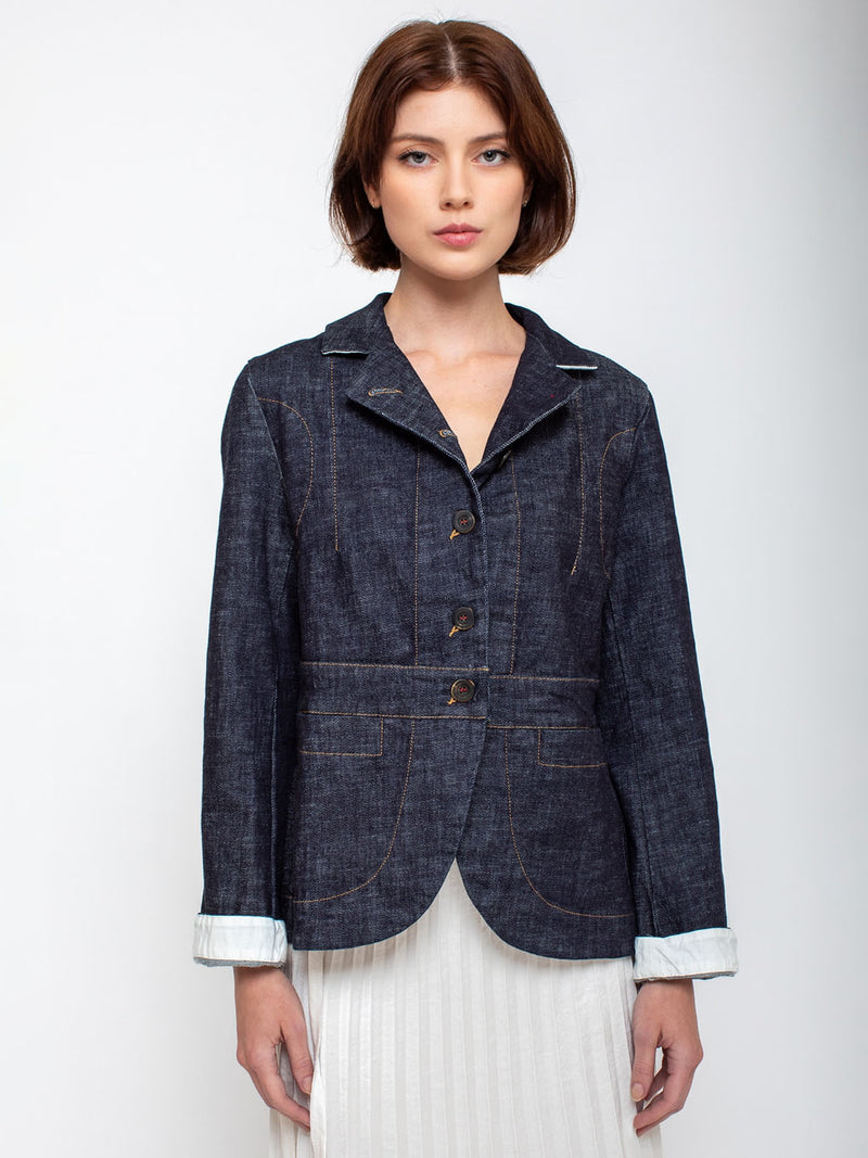 Hannoh Wessel - Vlinda Washed Denim Jacket - Indigo - Verdalina