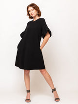Heavy Georgette Dress - Jet Black