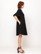 Heavy Georgette Dress - Jet Black