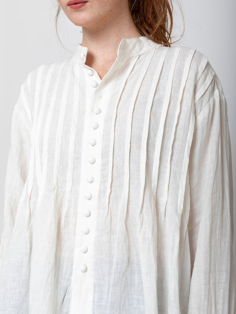 Ichi Antiquites - French Linen Shirt - White - Verdalina