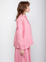 Ichi Antiquites - Linen Shirt - Pink - Verdalina