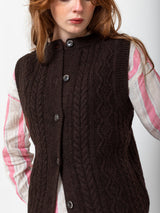 Ichi Antiquites - Two-Way Wool Vest - Brown - Verdalina