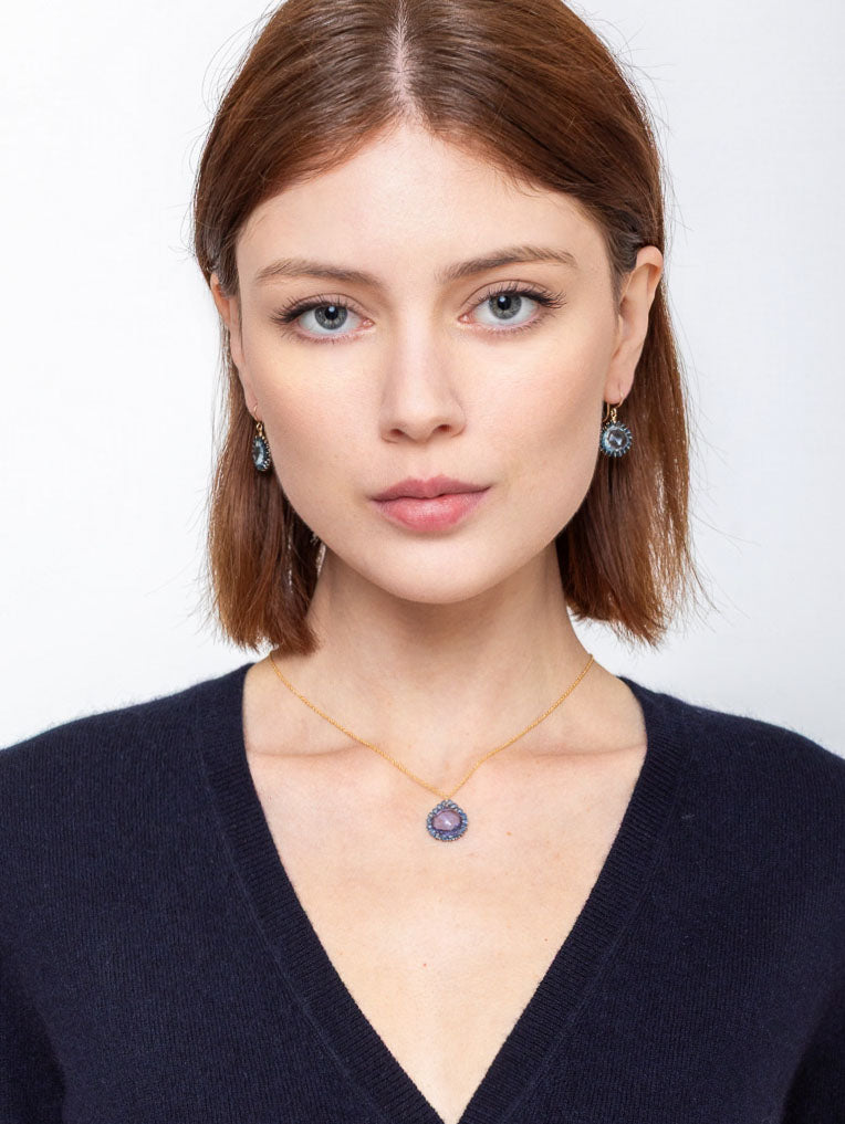 Iolite Quartz Necklace