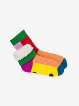 Verloop - Kaleidoscope Knit House Socks - Peach and Red - Verdalina